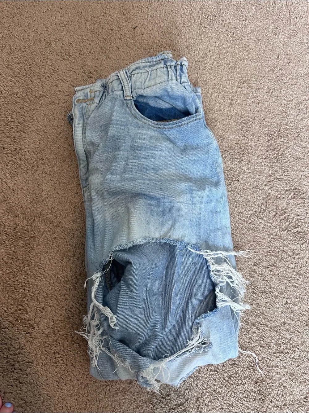 KanCan Light Blue Distressed Straight Leg Jeans
